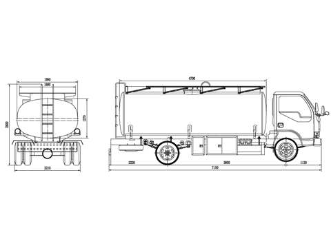 Dongfeng Euro II Motor diesel estándar Camión dumper/camión volquete 10000L