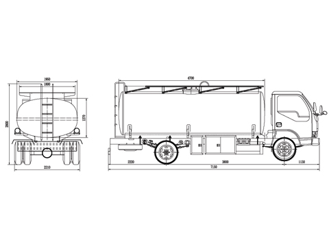 Dongfeng Euro II Motor diesel estándar Camión dumper/camión volquete 10000L