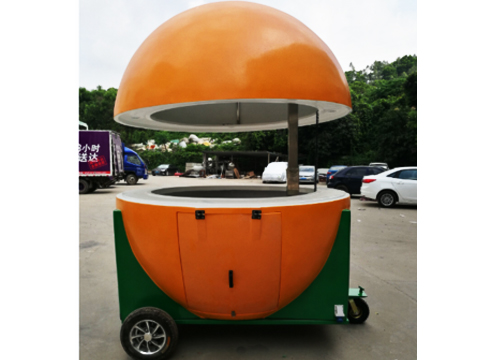 Quiosco móvil al aire libre en forma de naranja de fibra de vidrio para la comida rápida