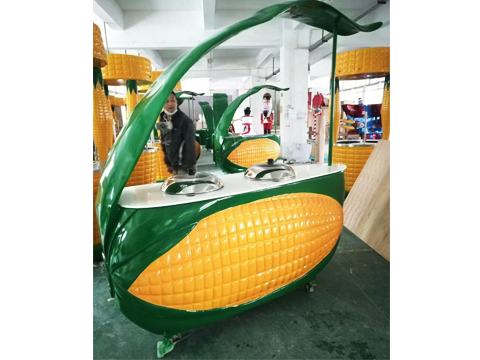 Outdoor Corn Type Mobile Foot Cart For Saling Snack Food