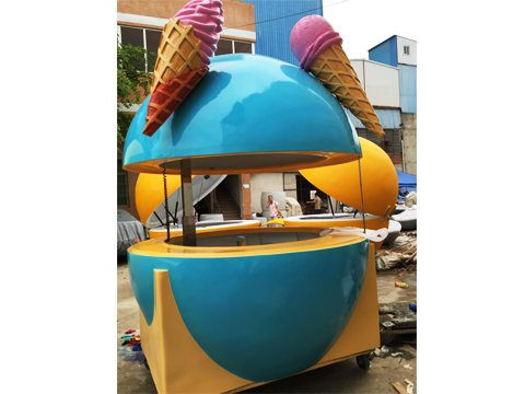 Outdoor Orange Type Full Open Fiberglass Kiosk With Ice Cream